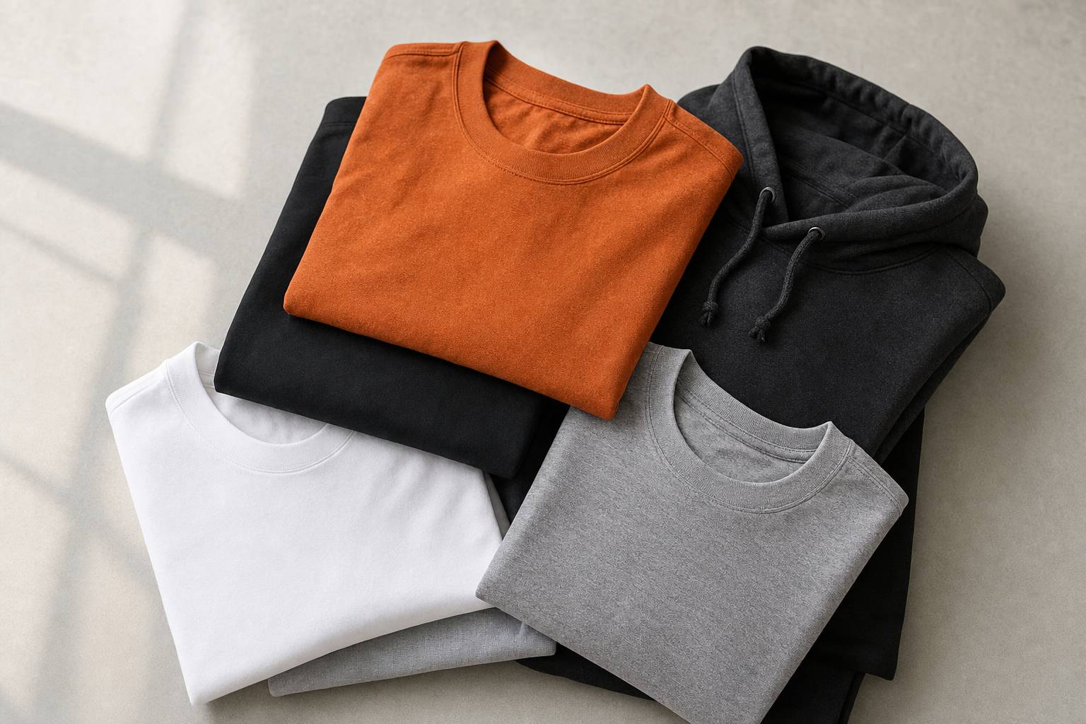 Stack of premium blank tournament apparel